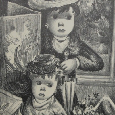 The Little Sisters by Jean Calogero, 1922-2001; AAA lithograph, ca. 1945