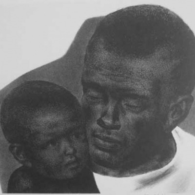 Joseph Hirsch; Father and Son; Lithograph 1945