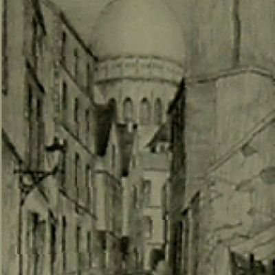 V.R. Planchet "Rue St Rustique" etching