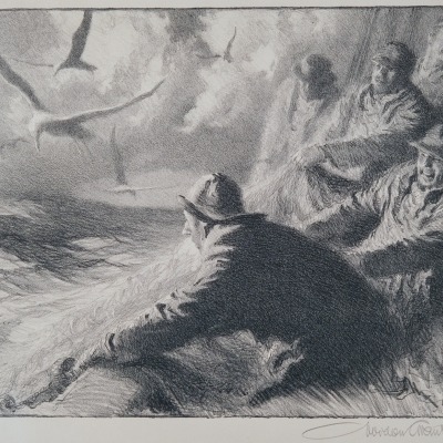 Hauling in the Nets by Gordon Grant, 1937 Lithograph 