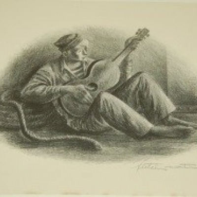 Evening Song by Fletcher Marin, Lithograph 1946