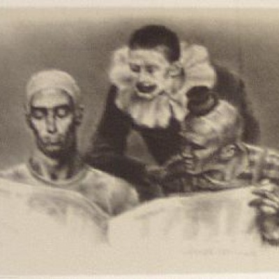 Clowns and the News by Joseph Hirsch, 1945 Lithograph