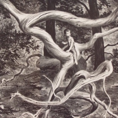 Forest Flight by Lawrence Smith, Lithograph 1949
