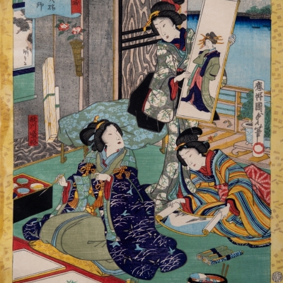 Untitled (Women with Children) by Utagawa Kunisada Undated Woodcut