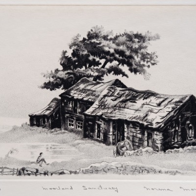 Moorland Sanctuary by Norma Morgan, 1972 Etching