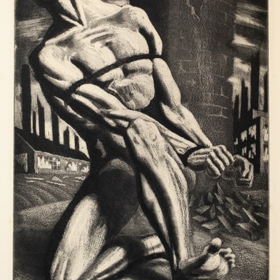 Enough! By Harry Sternberg, Aquatint Etching 1947