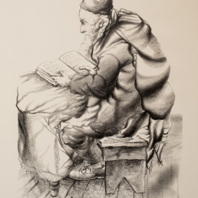 Scholar by Seymour Rosenthal, Lithograph 1968