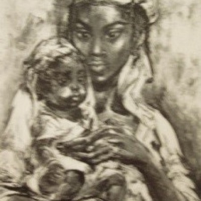 Carib Mother by Marion Greenwood, AAA Lithograph 1954