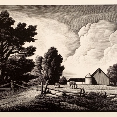 Thomas Nason; Little Farm; wood engraving 1955