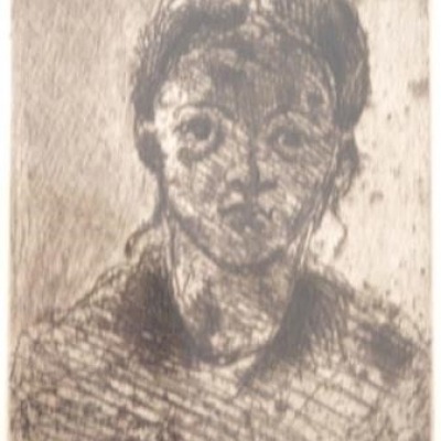Portrait of a Young Girl by Paul Cezanne, Etching 1873