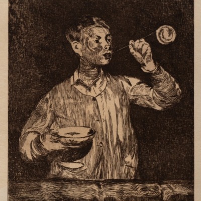 Boy Blowing Bubbles by Édouard Manet, 1868-69 Etching