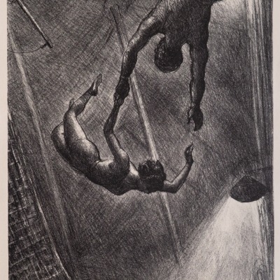 Missed Leap by John Steuart Curry, 1934 Lithograph